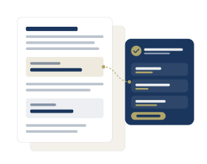Documentos conectados a un panel de tareas