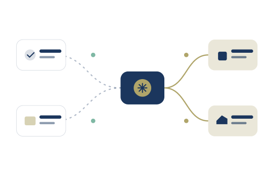 Diagrama de un nodo central conectado a distintos módulos